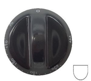 Picture of Knob Defy Stove T/Stat 70-230 6mm Blk 500&600serie