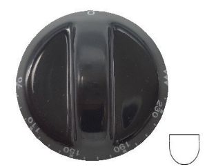 Picture of Knob Defy Stove T/Stat 0-230 6mm Blk
