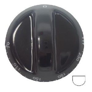 Picture of Knob DY SO Thermostat 0-230 6mm Blk DSS513, DSS514