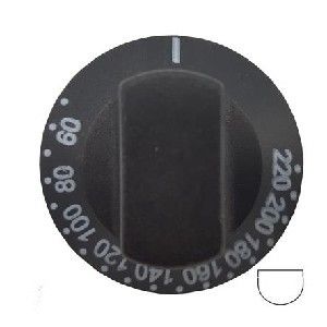 Picture of Knob Universal Stove T/stat 0-220 6mm Blk