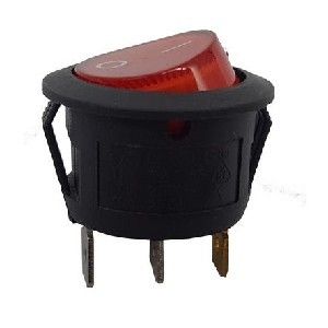 Picture of Switch Rocker Round Mini 3 Contact Red 16A 1 Pole