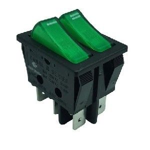 Picture of Switch Rocker Double Heavy Green 16A 2 Pole