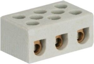 Picture of Connector Porcelain 15amp 3 Way Pack Of 2