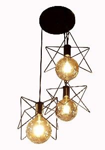 Picture of Light Fitting Chandelier S/W Net Round 1M Bk Dr Li