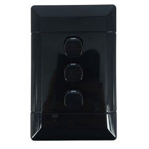 Picture of Switch NEU 3 Lever 1 Way 4 x 2 Black