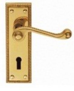 Picture of Georgian Lockset Square 6inch Cylinder Brass 150mm