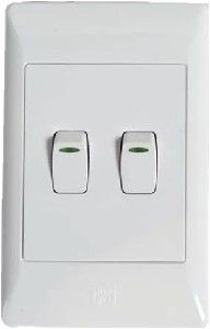 Picture of Cbi Switch 2 Lever 1 Way White 4 x 2