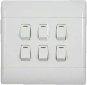 Picture of Cbi Switch 6 Lever 1 Way White 4 x 4